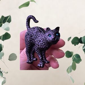 SWAROVSKI CRYSTAL Jeweler's Collection HALLOWEEN CAT PIN BROOCH- Retired Vintage